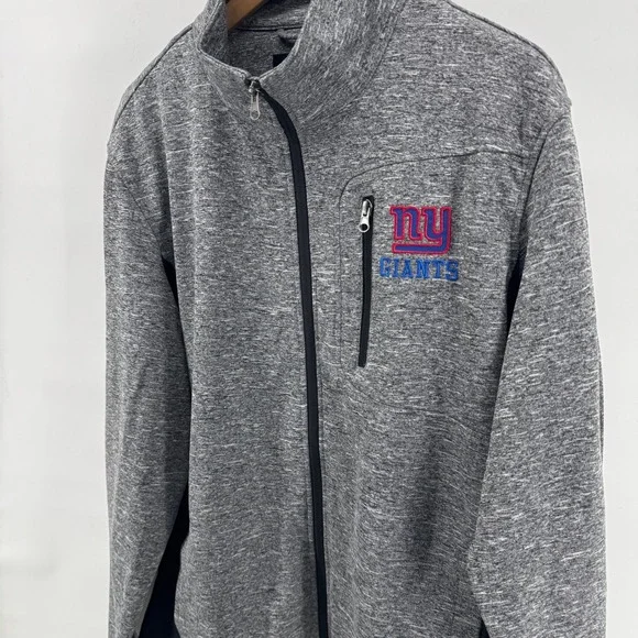 NFL New York Giants Mens Gray Full Zip Track Jacket Large Casual Sports Football - Picture 9 of 12